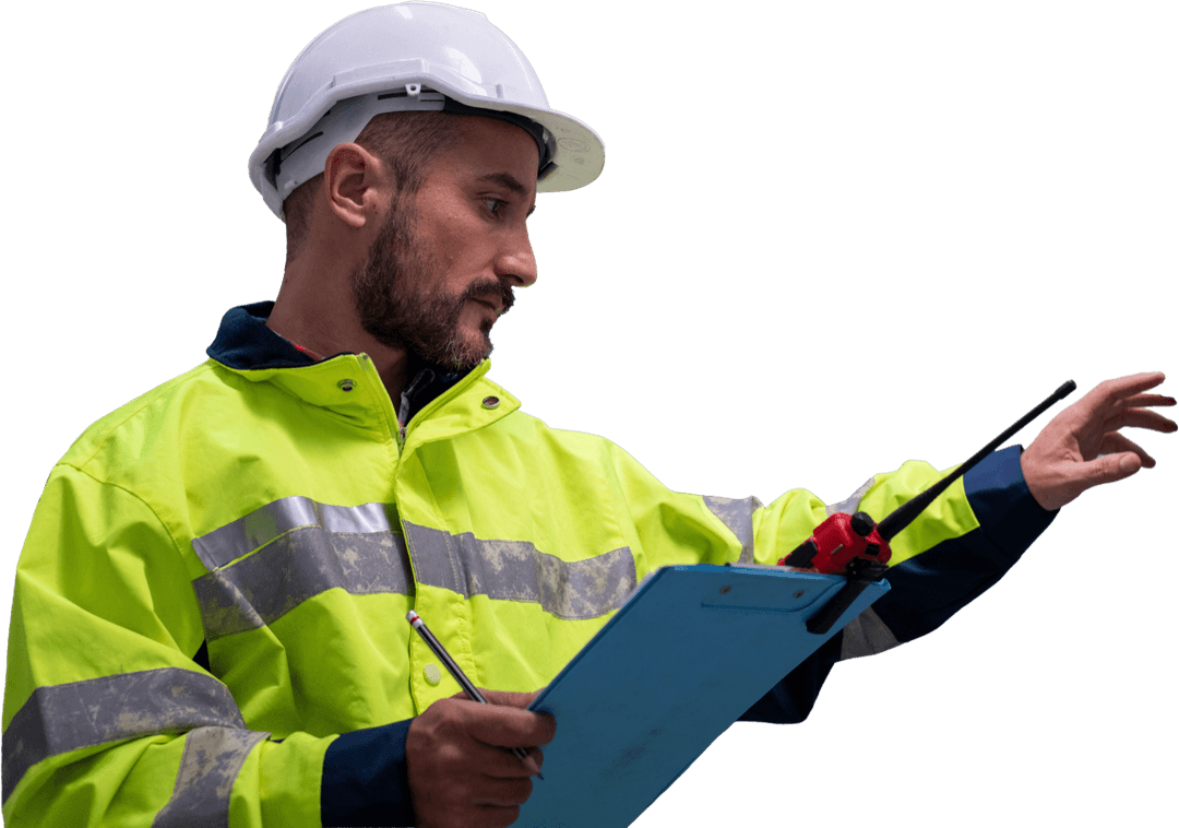 Inginer Klarwin de mediu inspectând panoul de control